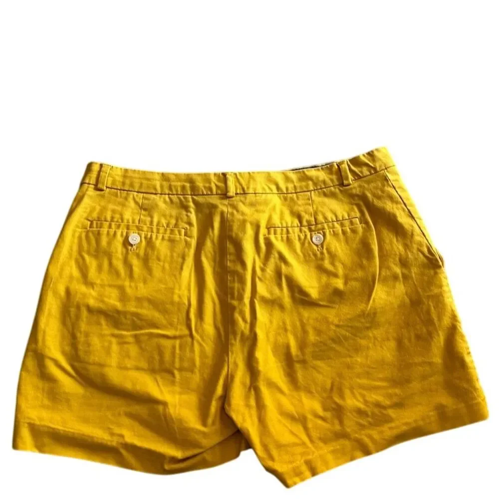 Banana Republic Women's Yellow Cotton Blend Chino Shorts Size 14 Casual Summer‎